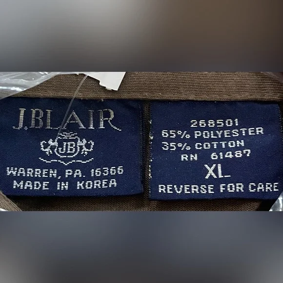 NWT - Vintage Men’s Blair Brown Polo Pocket Short Sleeve Shirt Size XL - Picture 3 of 6